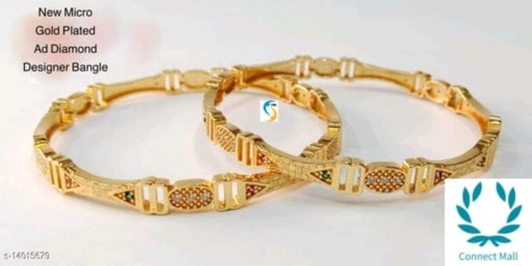 New  Micro Gold Plated  AD Dimond Bangle  For Women - 2.8